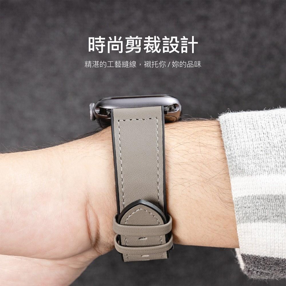 SwitchEasy 魚骨牌 Apple Watch Hybrid 矽膠真皮錶帶 支援全系列尺寸-細節圖5