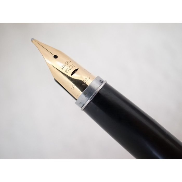C028 少見的OB尖-百樂 日本製 custom grandee II 黑桿 14k OB尖鋼筆(7成新)-細節圖2