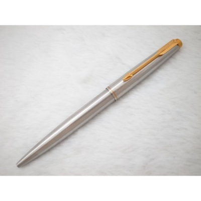 C063 派克 美國製 75全鋼金腰帶 原子筆(7成新)(筆蓋按壓式)