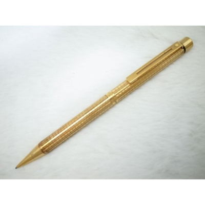 C148 1980s 西華 美國製 targa 1007 包金格子紋0.9mm自動鉛筆(旋轉式)(7成新)