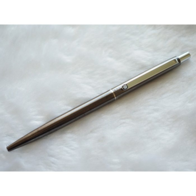 B041 1980s 萬寶龍 德國製 二星貴族 鈦色烤漆銀夾 全金屬原子筆(7.5成新)