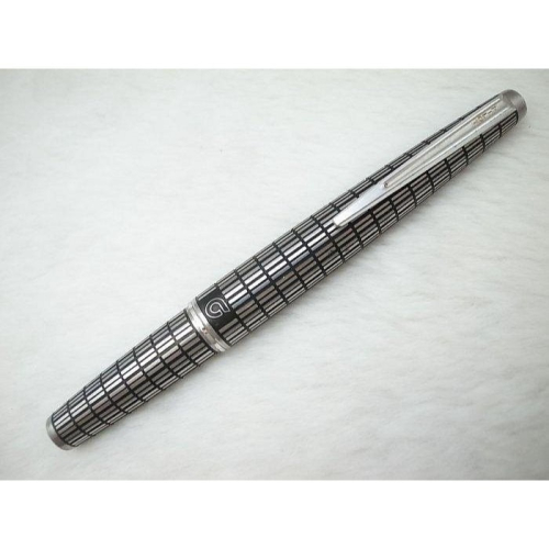 B376 少見的百樂 日本製 全鋼蝕刻短鋼筆 14k F尖(大片尖)(8成新)