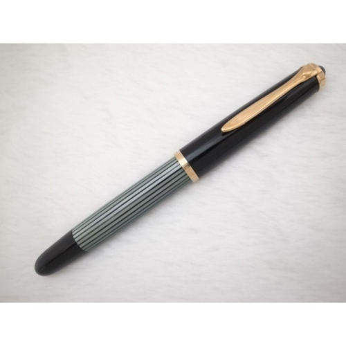 B378 1970s 百利金 德國製 M400綠條紋 14k 細字尖鋼筆(活塞上水)(7成新)