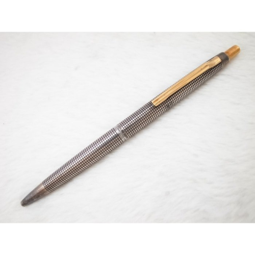 B977 美麗的 百樂 日本製 純銀格子高級原子筆(天頂按壓式)(8成新氧化美麗無凹)