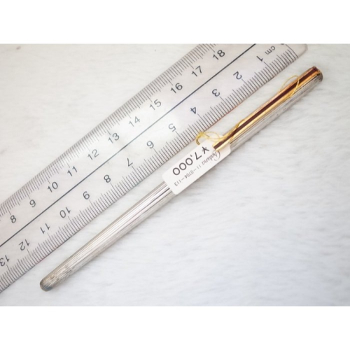 B999 罕見的寫樂 日本製 chanala 極細桿包金直條紋鋼筆 14k 細字尖(紅色握位少見庫存新品含原廠吸墨器)