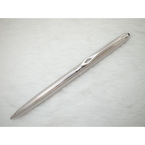 A433優雅的 MIKIMOTO 日本製 銀色條紋高級原子筆(9成新)