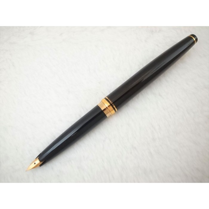 C381 典雅的 寫樂 日本製 黑桿短鋼筆 18k細字尖(9成新)(全金屬)-細節圖2