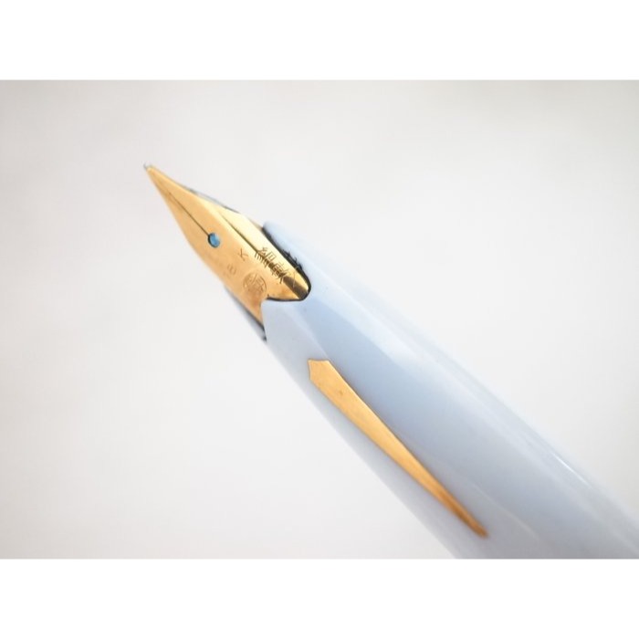 C387 白金 日本製 白桿小花羊皮筆 18k 細軟尖鋼筆(6成新)(地球標)-細節圖2