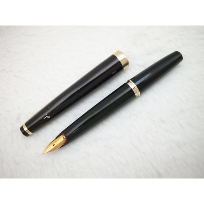 C397 1970s 百樂 日本製 elite短鋼筆 18k 細字尖(粗桿)(7成新有退漆)-細節圖2
