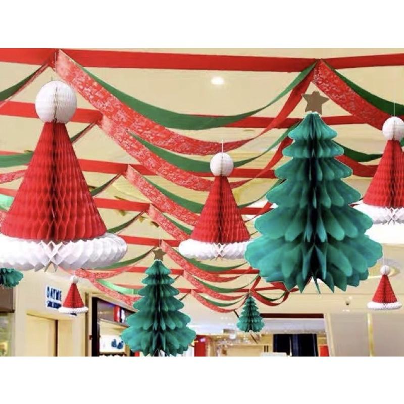 《台灣快速出貨》聖誕紙扇花-細節圖2