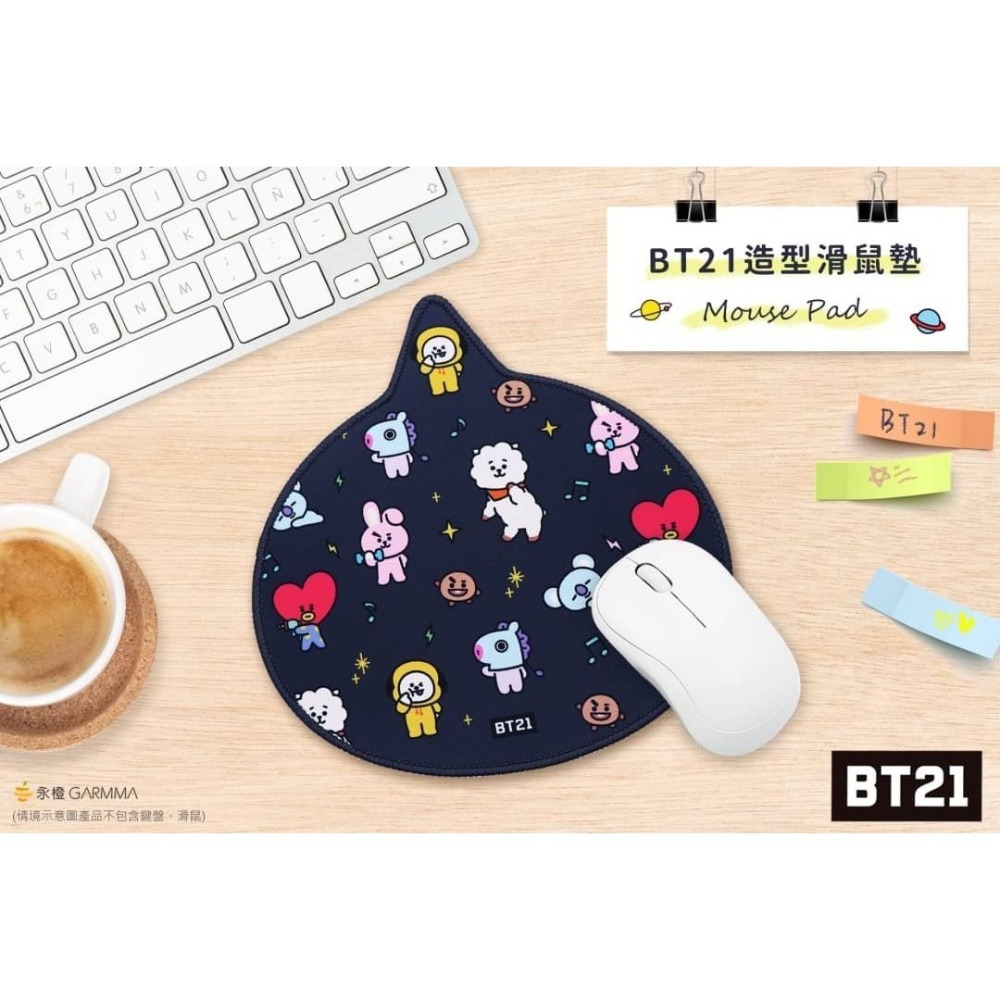 GARMMA Kitty LINE BT21蠟筆小新 造型滑鼠墊 大頭款滑鼠墊 布面止滑墊 桌墊 電腦滑鼠墊 正版授權-細節圖10