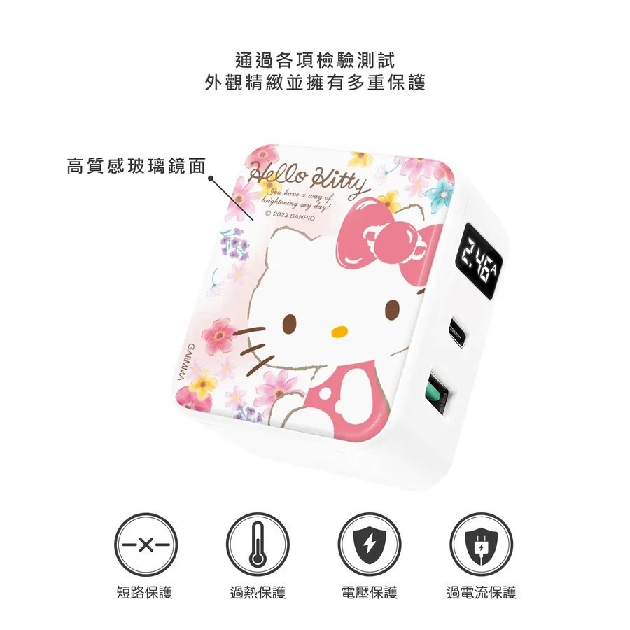 GARMMA 三麗鷗Kitty LINE TypeC USB PD快充雙孔充電器 20W充電頭 快充頭 熊大 宇宙明星-細節圖4