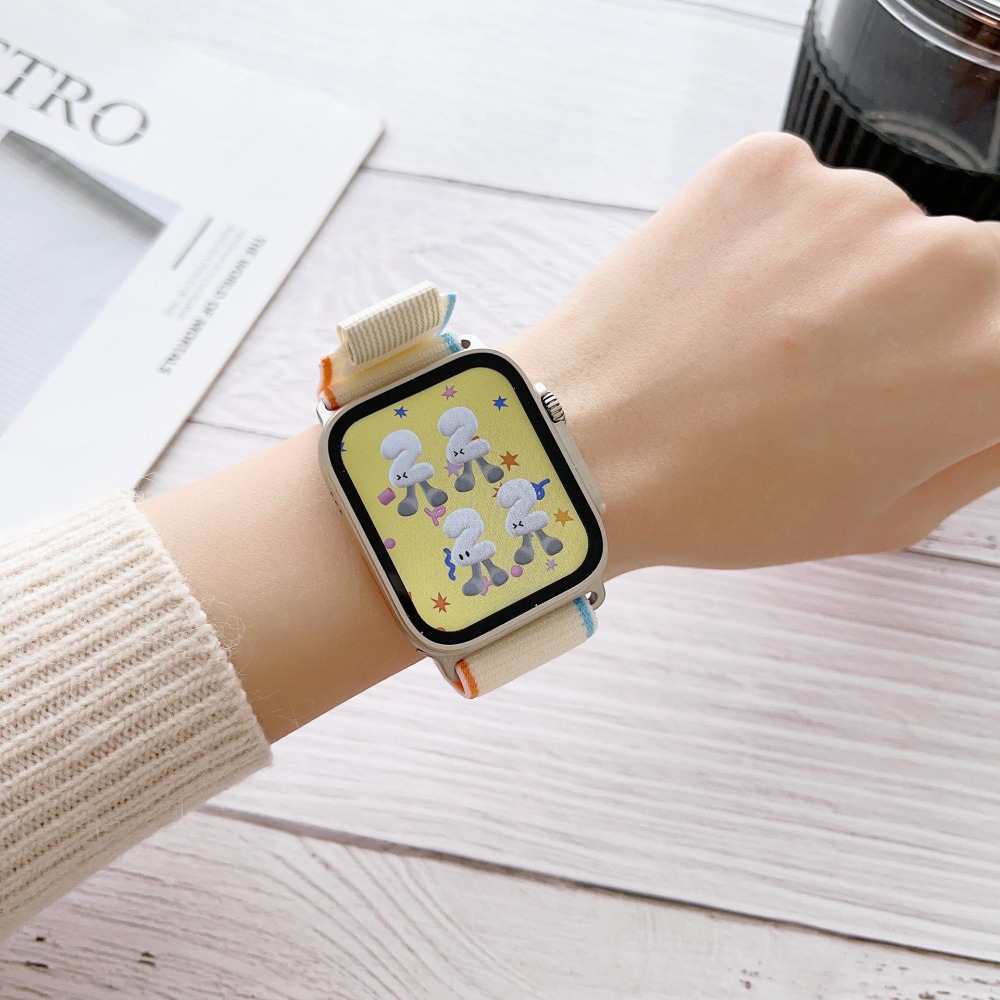 Apple Watch 潮流雙色彈力錶帶 S8 7 6 5 4 3 2 1 SE Ultra 錶帶 蘋果錶帶 替換錶帶-細節圖11