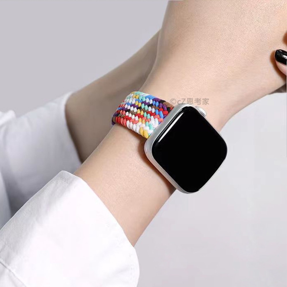 Apple Watch 編織彈力錶帶 S8 7 6 5 4 3 2 1 SE Ultra 錶帶 蘋果錶帶 替換錶帶 編織-細節圖8