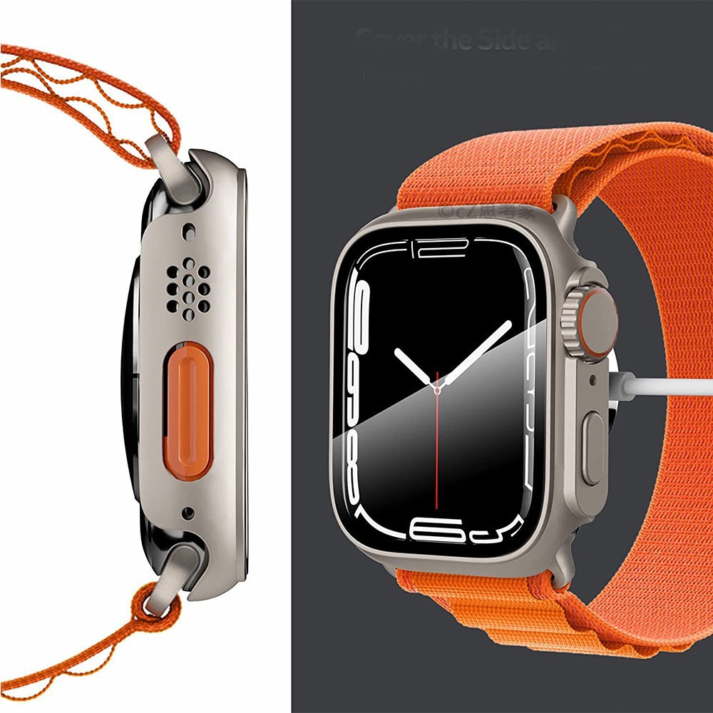 Apple Watch 秒變Ultra 一體式機械 鋼化玻璃殼 適用Ultra S8 7 6 5 4 3 2 1-細節圖8