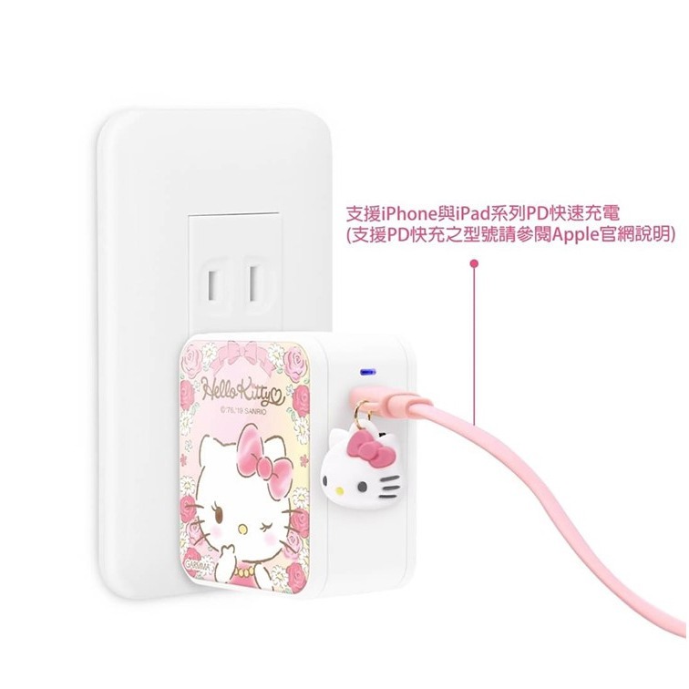 GARMMA Kitty LINE TypeC to TypeC Lightning公仔吊飾 PD快充傳輸充電線 MFi-細節圖5