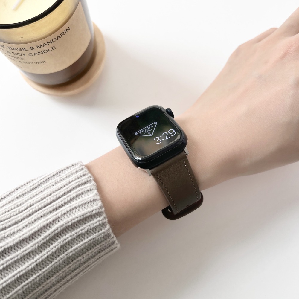 Apple Watch 皮革細款錶帶 Ultra 9 8 7 6 5 4 3 2 1 SE 替換錶帶 蘋果錶帶-細節圖6