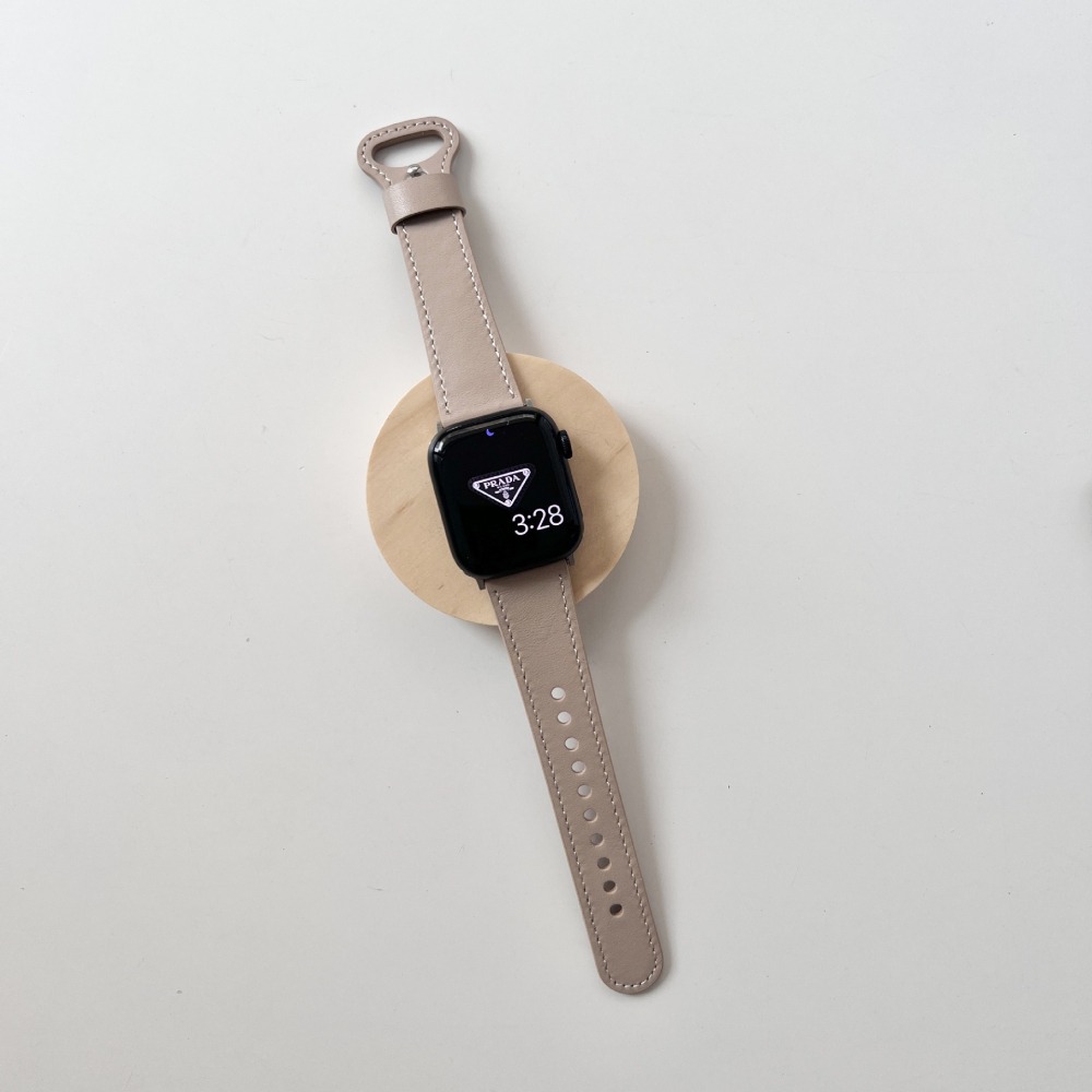 Apple Watch 皮革細款錶帶 Ultra 9 8 7 6 5 4 3 2 1 SE 替換錶帶 蘋果錶帶-細節圖9