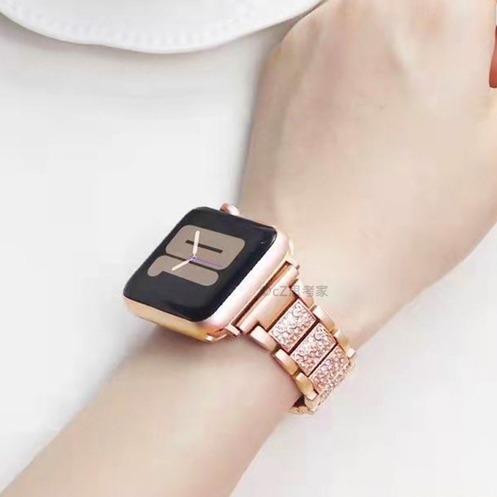 Apple Watch 鑲鑽金屬錶帶 適用Ultra 9 8 7 6 5 4 3 2 1 SE 蘋果替換錶帶-細節圖9