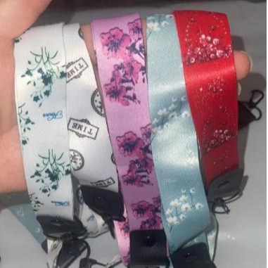 現貨小清新花朵手機掛繩-肩背帶/手腕帶 手機掛繩 腕繩 棉繩 通用型 短掛繩 長掛繩繩 釦式-細節圖2