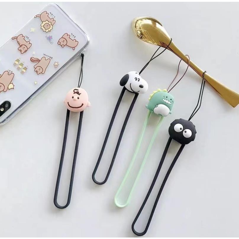 台灣現貨查理史努比恐龍 短掛繩 矽膠防摔 掛繩 腕帶掛繩 卡通 手機掛繩 蘋果 XR oppo 三星 INS 趣味 立體-細節圖3