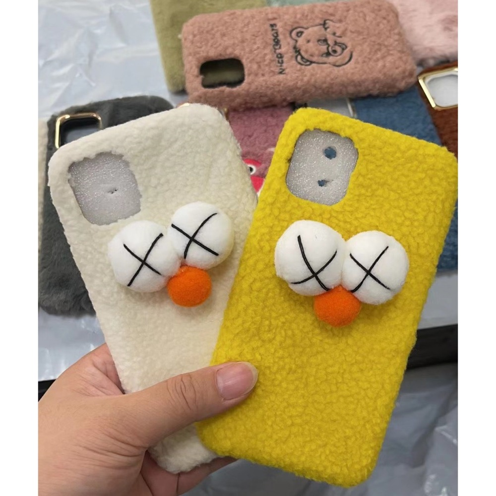 iphone 11 手機殼 現貨13圖芝麻街草莓熊表情毛絨 iphone 11 pro max 7 8 plus手機殼-細節圖2