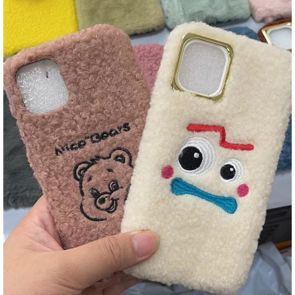 iphone 11 手機殼 現貨13圖芝麻街草莓熊表情毛絨 iphone 11 pro max 7 8 plus手機殼-細節圖3