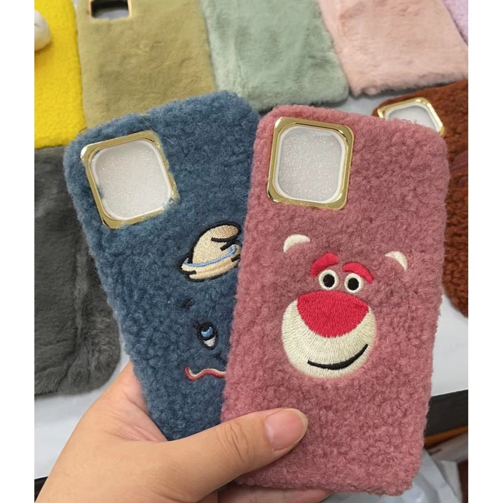iphone 11 手機殼 現貨13圖芝麻街草莓熊表情毛絨 iphone 11 pro max 7 8 plus手機殼-細節圖6