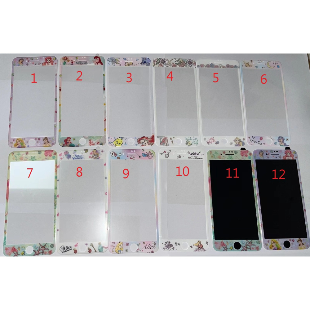 iphone 7 plus 玻璃貼 現貨迪士尼公主軟邊鋼化膜 iphone 8 plus 保護貼 滿版鋼化膜 螢幕保護貼-細節圖2