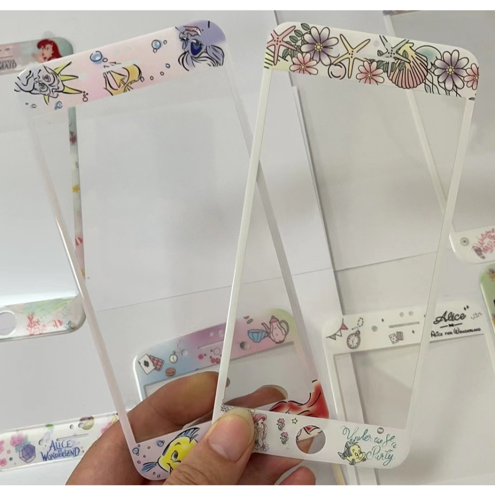 iphone 7 plus 玻璃貼 現貨迪士尼公主軟邊鋼化膜 iphone 8 plus 保護貼 滿版鋼化膜 螢幕保護貼-細節圖3