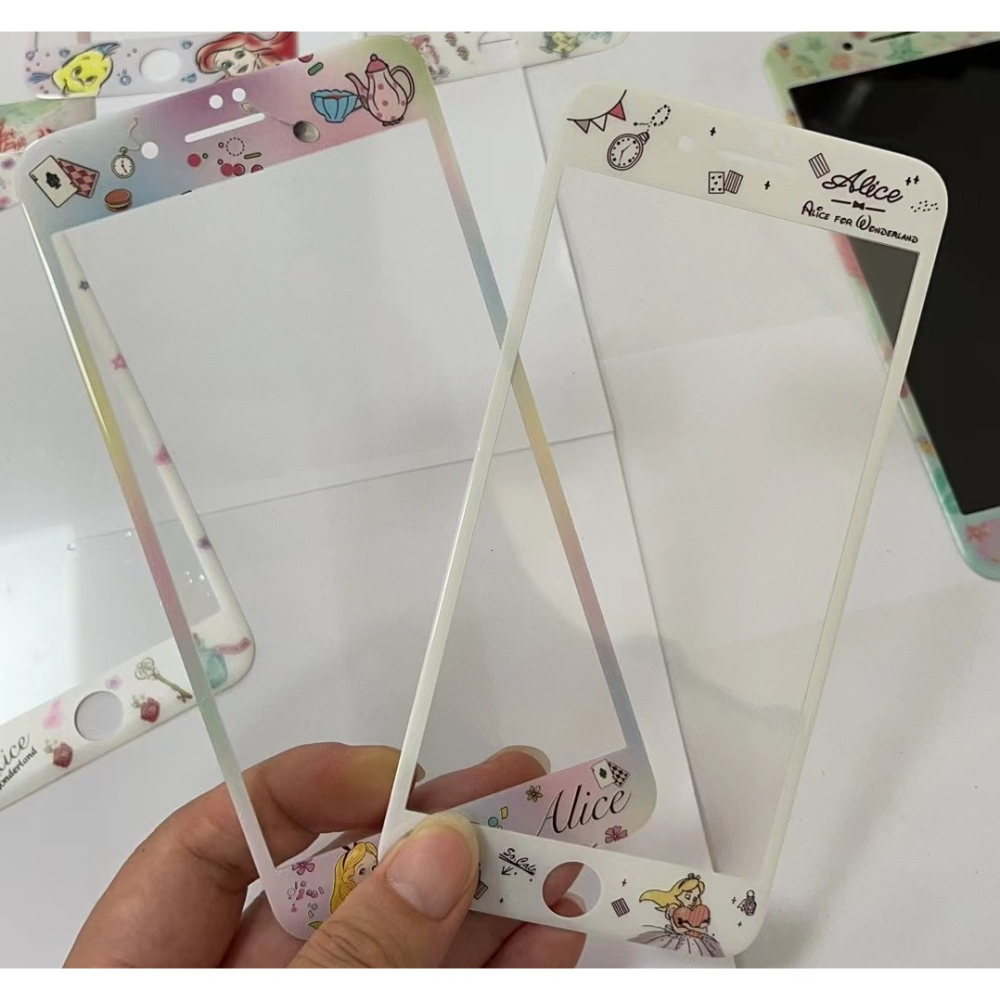 iphone 7 plus 玻璃貼 現貨迪士尼公主軟邊鋼化膜 iphone 8 plus 保護貼 滿版鋼化膜 螢幕保護貼-細節圖5