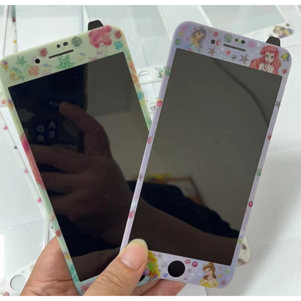 iphone 7 plus 玻璃貼 現貨迪士尼公主軟邊鋼化膜 iphone 8 plus 保護貼 滿版鋼化膜 螢幕保護貼-細節圖6