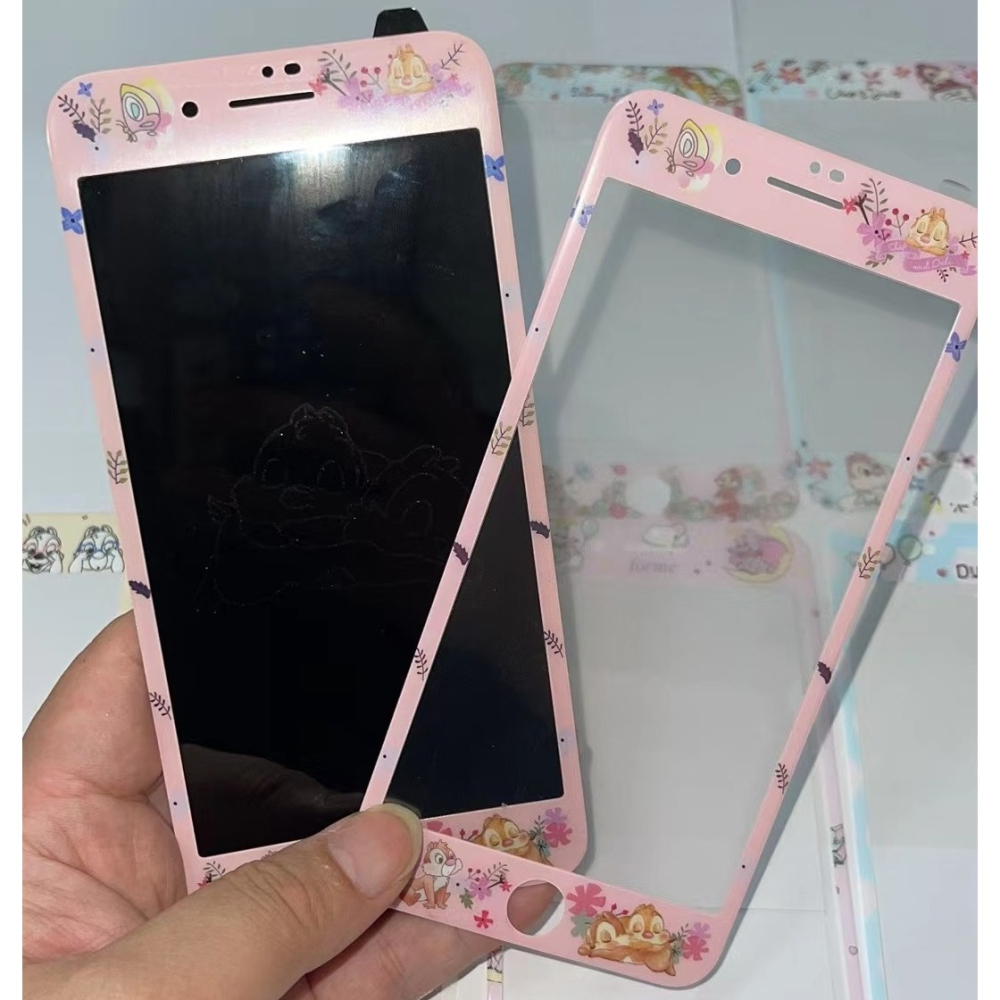 iphone 7 plus 玻璃貼 現貨奇奇蒂蒂貓和老鼠軟邊 iphone 8 plus 保護貼 滿版鋼化膜 螢幕保護貼-細節圖3