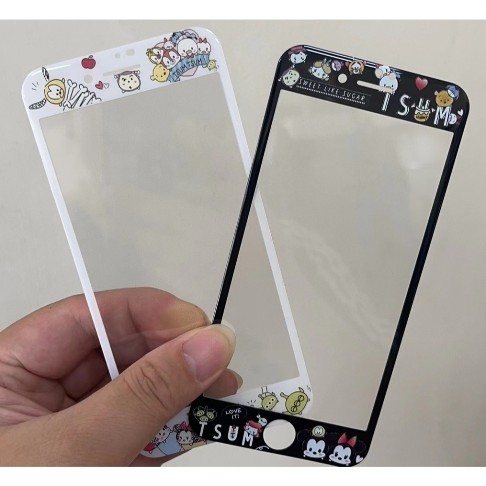 iphone 7 保護貼 現貨多圖迪士尼米奇小熊維尼軟邊鋼化膜 iphone 8 保護貼 i6s螢幕貼 手機膜 保護膜-細節圖7