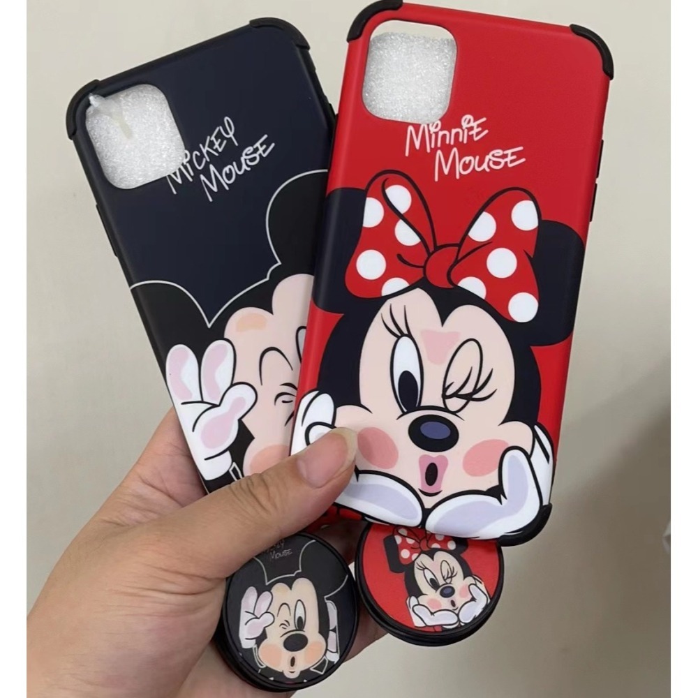 iphone 11 手機殼 現貨迪士尼暴力熊米奇小新+支架 可愛 i11 手機殼卡通iphone 11 pro 手機殼-細節圖4