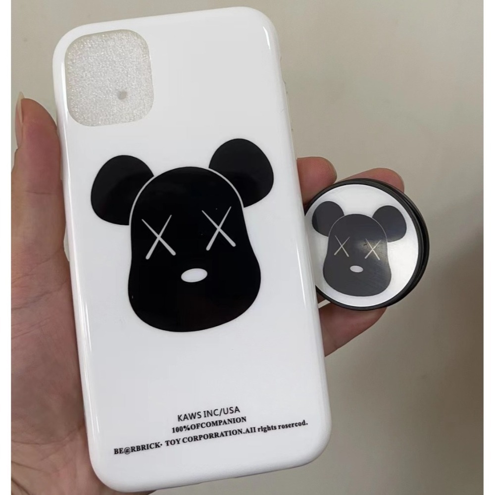 iphone 11 手機殼 現貨迪士尼暴力熊米奇小新+支架 可愛 i11 手機殼卡通iphone 11 pro 手機殼-細節圖8