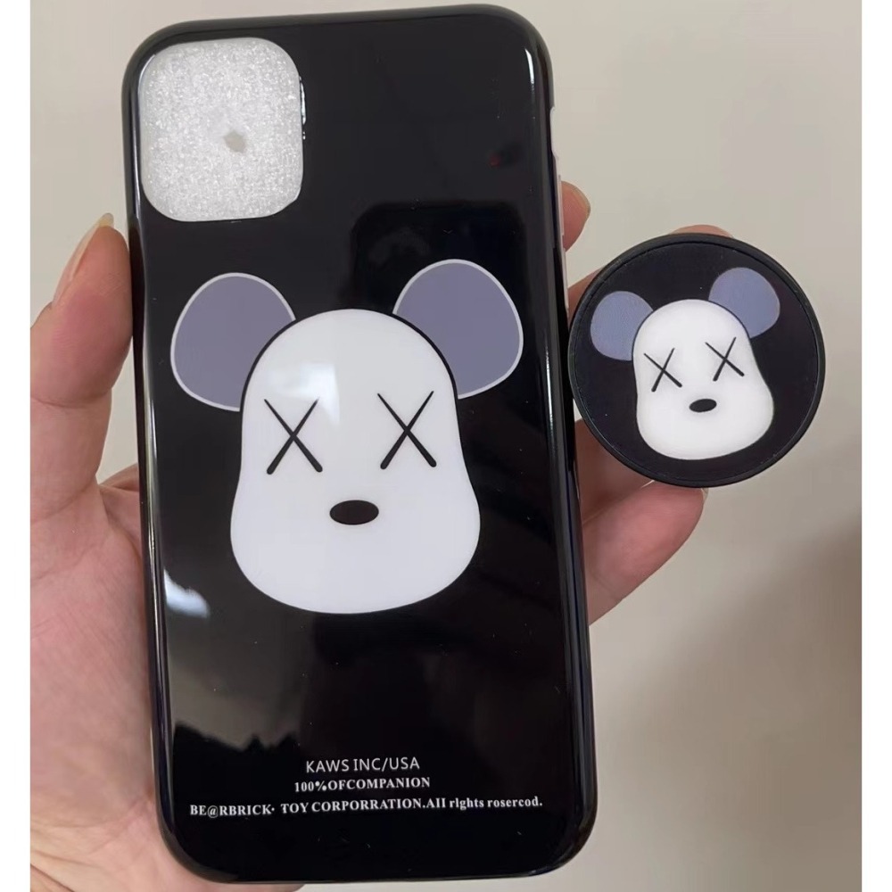 iphone 11 手機殼 現貨迪士尼暴力熊米奇小新+支架 可愛 i11 手機殼卡通iphone 11 pro 手機殼-細節圖9