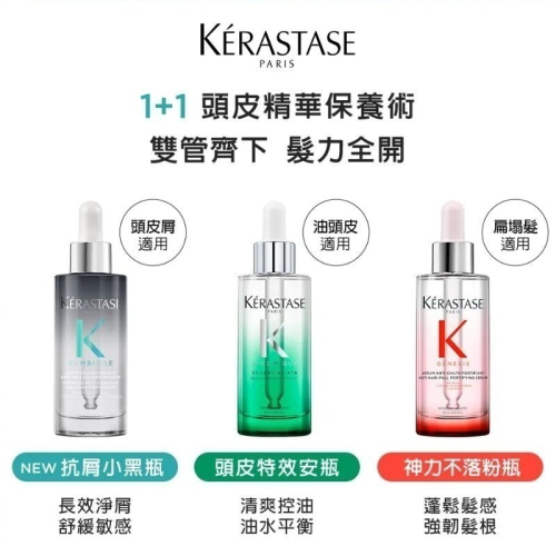 【KERASTASE 巴黎卡詩】粉漾芯生頭皮調理精華/極酵平衡/極淨/α胺基酸頭皮全能精華 頭皮精華30mI/90ML