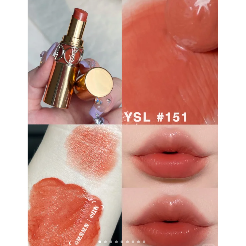 ✿ YSL ✿ ysl 情挑誘光水唇膏 正裝3.2G 粉銀管 金管 154 161 162-細節圖3