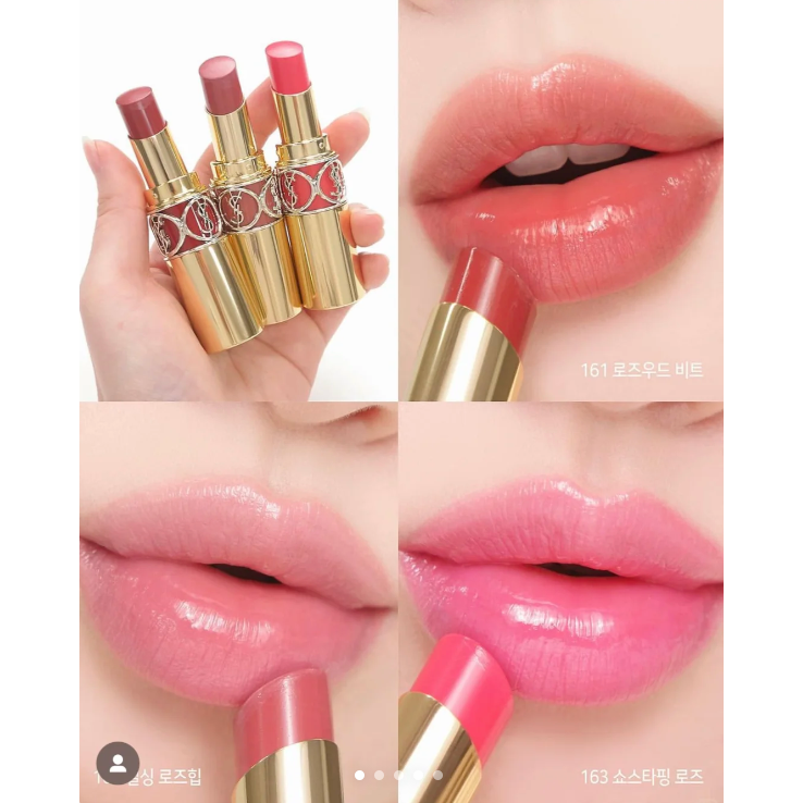 ✿ YSL ✿ ysl 情挑誘光水唇膏 正裝3.2G 粉銀管 金管 154 161 162-細節圖4