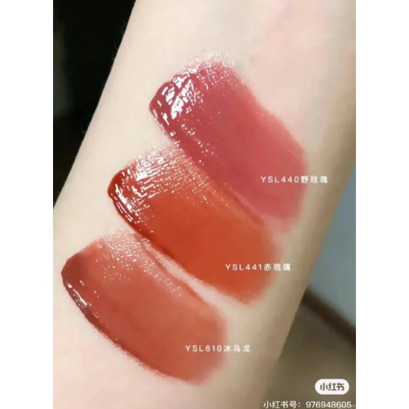✿ YSL ✿ ysl 奢華緞面漆光唇釉 5.5ML 現貨 610冰烏龍 440夜玫瑰-細節圖3