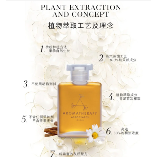 【AA英國皇家芳療Aromatherapy Associates】歡沁玫瑰沐浴油 晚間舒緩沐浴油 55ML