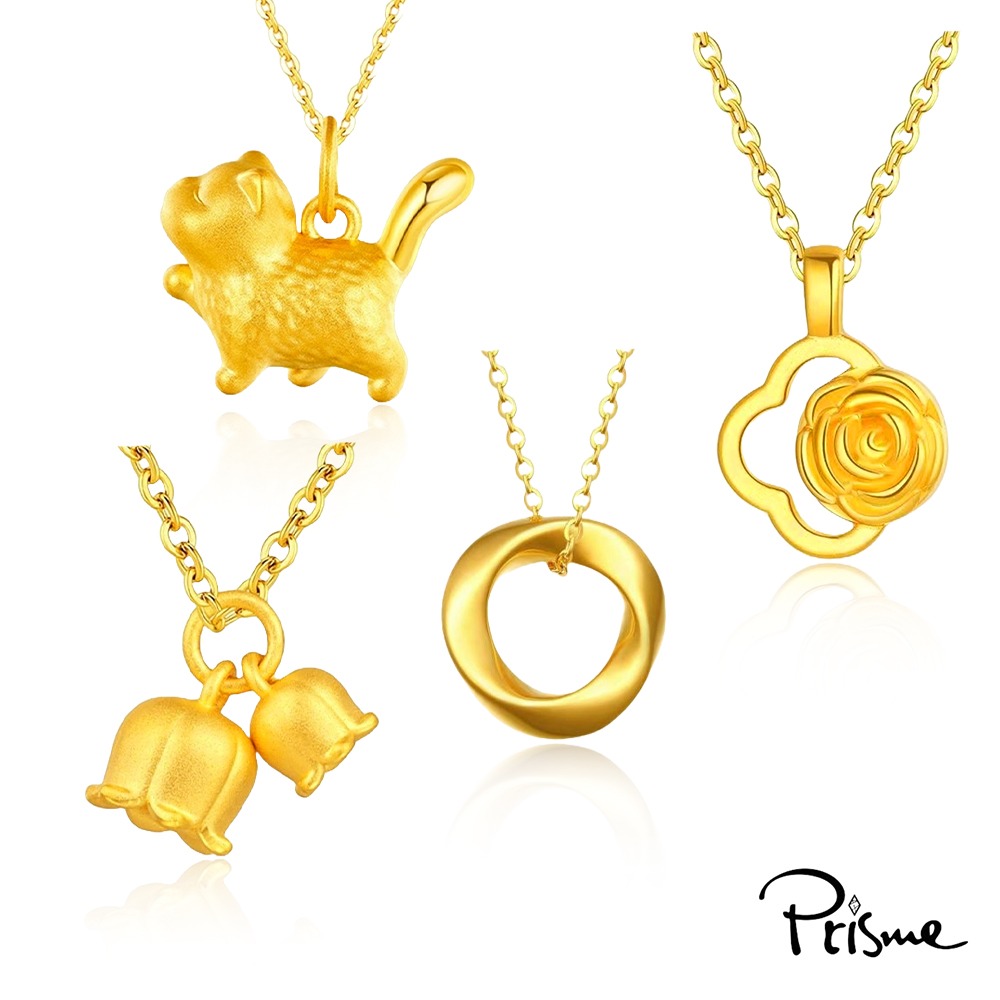 【Prisme Gold】黃金墜項鍊 黃金墜項鍊 附贈鈦鍍金項鍊 多款 (約重0.08錢±0.03)-細節圖2