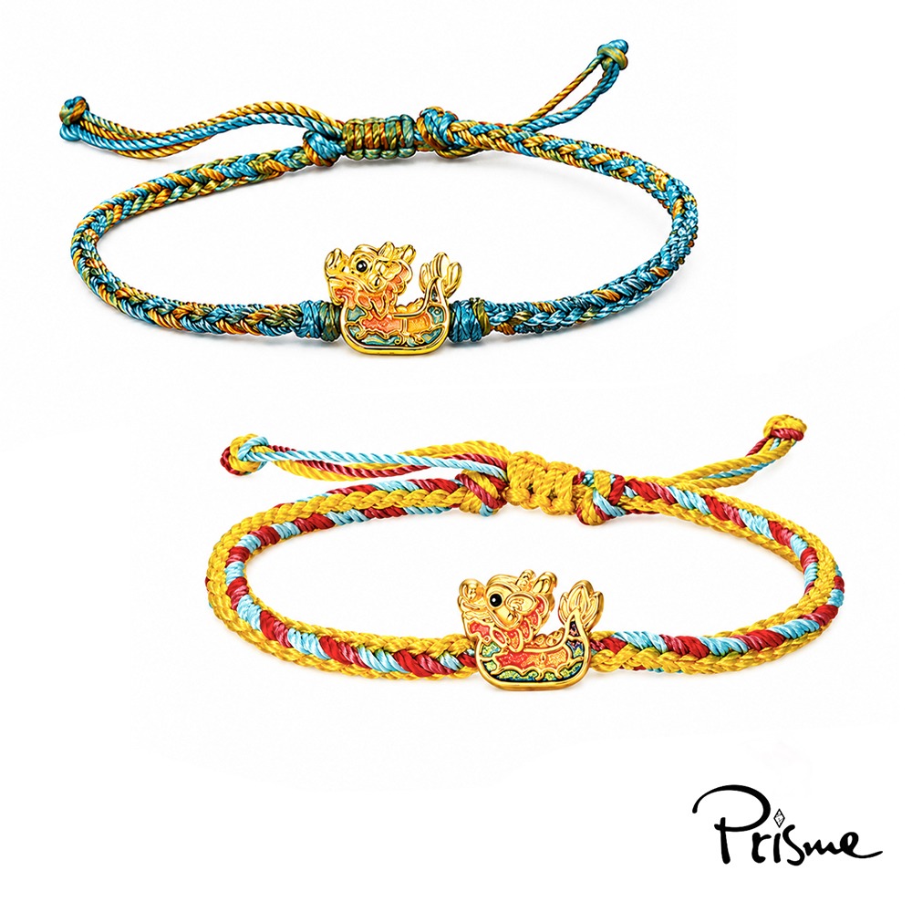 【Prisme Gold】端午節 黃金墜手鍊 開運龍舟編織手環 多款 (金重約重0.08錢±0.03)-細節圖2