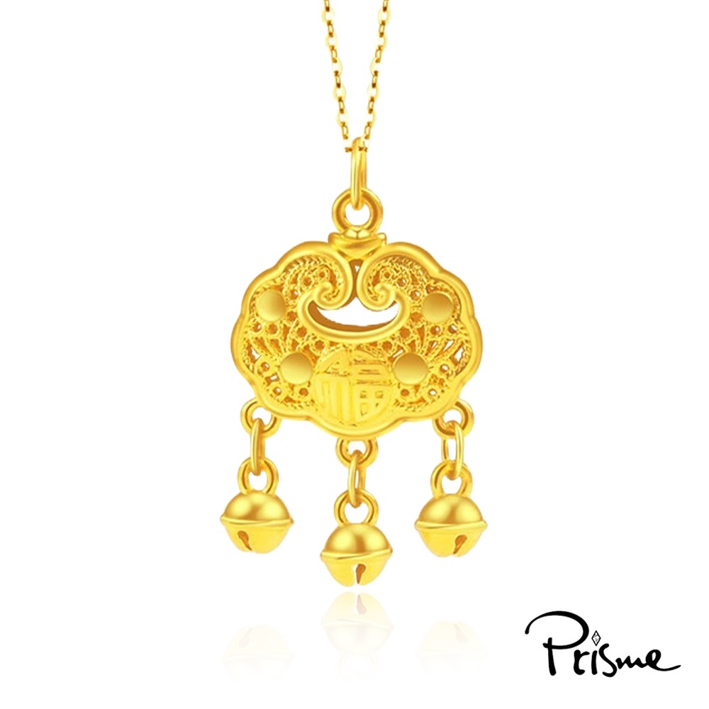 【Prisme Gold】Blessing金福平安黃金墜項鍊 附贈鈦鍍金項鍊 (金重約0.25錢±0.03)-細節圖2