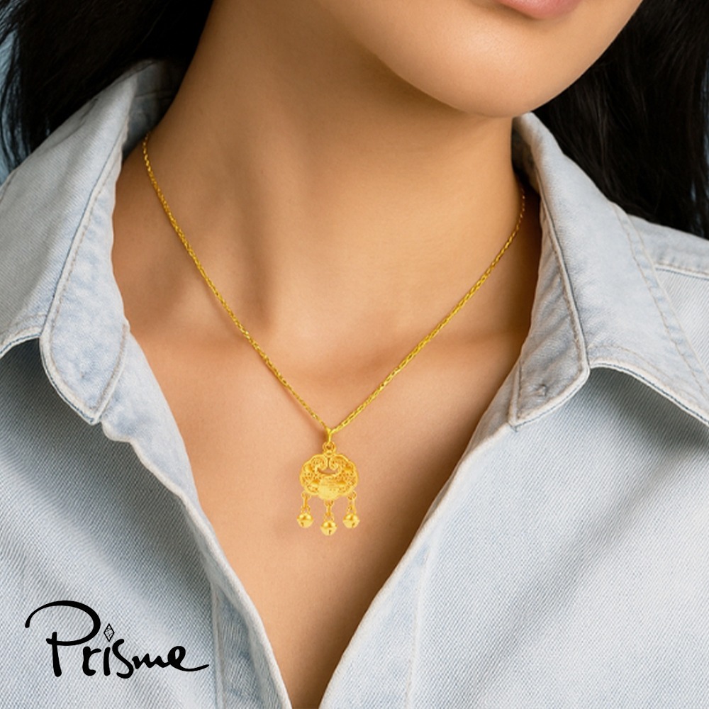 【Prisme Gold】Blessing金福平安黃金墜項鍊 附贈鈦鍍金項鍊 (金重約0.25錢±0.03)-細節圖3