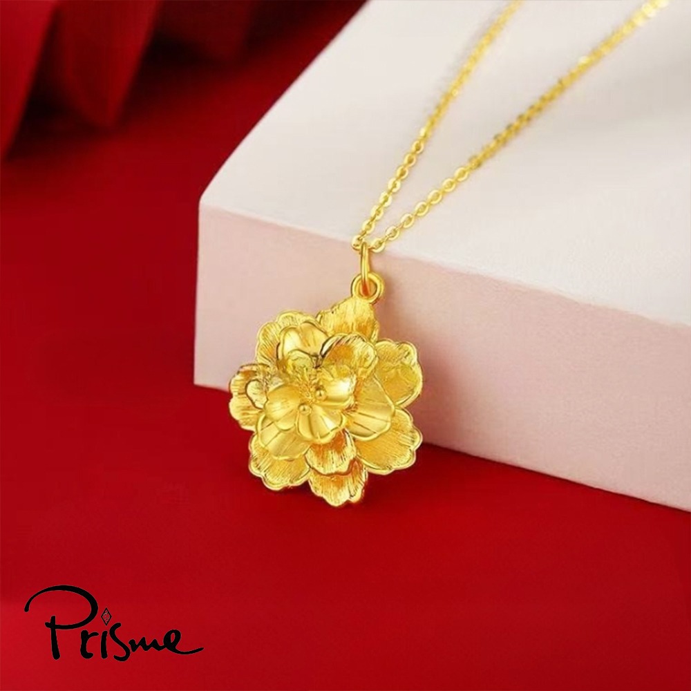 【Prisme Gold】黃金墜項鍊 馨情盛放 純金999墜飾 贈鈦鍍金鍊 (金重約0.13錢±0.03) 加贈禮盒-細節圖4