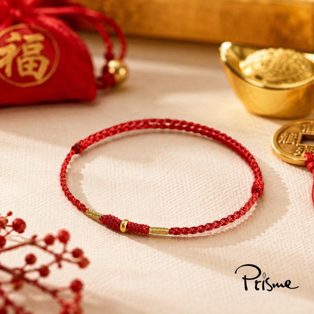 【Prisme Gold】999純金 幸福開運・福運成雙黃金項鍊手環組 (總金重約0.035錢±0.01) 贈祝福小卡-細節圖3