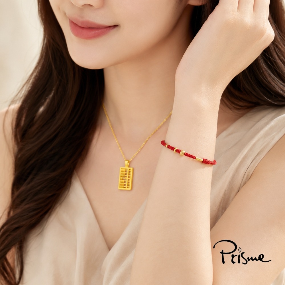 【Prisme Gold】999純金 幸福開運・福運成雙黃金項鍊手環組 (總金重約0.035錢±0.01) 贈祝福小卡-細節圖4