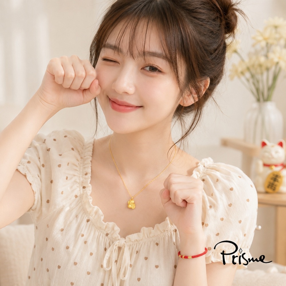 【Prisme Gold】999純金 幸福開運・福運成雙黃金項鍊手環組 (總金重約0.035錢±0.01) 贈祝福小卡-細節圖6